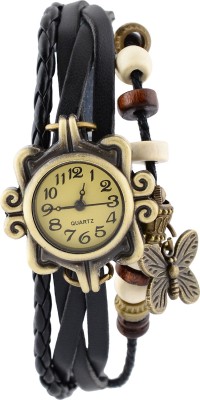 Pappi Boss Vintage Designer trendy Fahionable Leather Multi Strap Black Butterfly Bracelet Analog Watch  - For Women   Watches  (Pappi Boss)