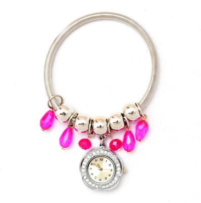 Divaz H-76 Stretchable And Drop Pink Pearls Analog Watch  - For Women   Watches  (Divaz)