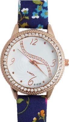 

Super Drool ST2493_WT_BLUE Vintage Floral Watch - For Girls
