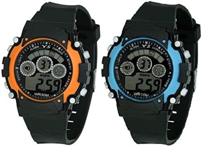 Haunt Sports Pack of 2 Orange & Blue Dial Digital Watch  - For Boys   Watches  (Haunt)