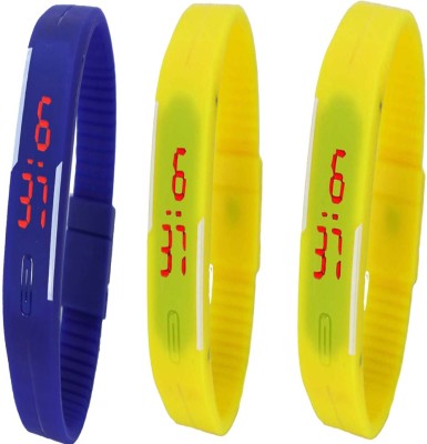 Twok Combo of Led Band Blue + Yellow + Yellow Digital Watch  - For Men & Women   Watches  (Twok)