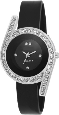 Pappi Boss QUALITY ASSURED Sober Black Stone Studded Casual Analog Watch  - For Women   Watches  (Pappi Boss)