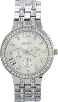 Geneva GEN-001 Forever Bling Silver Analog Watch  - For Women   Watches  (Geneva)