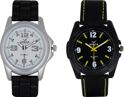 

Volga Branded Leather Quality Designer Dial Diwali Special Combo10 Designer Sport Looks WaterProof Mens Watch Watch - For Men