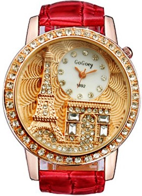 Gogoey Diamond Studed Golden Eiffel Tower Analog Watch  - For Women   Watches  (Gogoey)