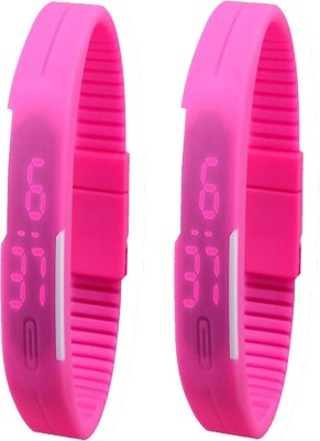 Y&D Combo of Led Band Pink + Pink Digital Watch  - For Couple   Watches  (Y&D)