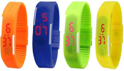 

Kissu Led Magnet Band Combo of 4 Orange, Blue, Green And Yellow Watch - For Men & Women