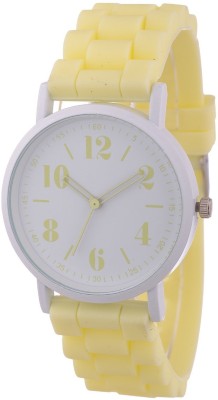 Zillion Trendy White Case Vanilla Yellow Silicone Strap Watch  - For Women   Watches  (Zillion)