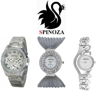 SPINOZA silver glory and paidu diamonds set of 3 Analog Watch  - For Women   Watches  (SPINOZA)