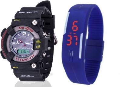Dezine DZ-GRSPRTBLK+LEDBLU-CMB Analog-Digital Watch  - For Men   Watches  (Dezine)