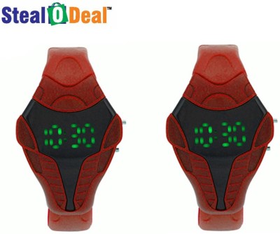 Stealodeal 2pc Red Cobra Shape Led Kids Led Watch  - For Boys & Girls   Watches  (Stealodeal)
