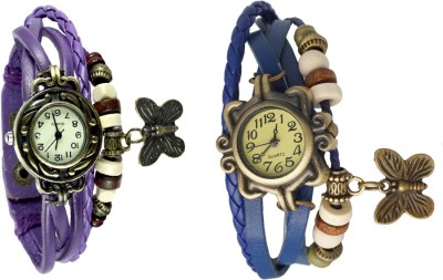 NS18 Vintage Butterfly Rakhi Watch Combo of 2 Purple And Blue Analog Watch  - For Women   Watches  (NS18)