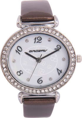 GROZAV White Dial Leather Strap Watch  - For Women   Watches  (GROZAV)