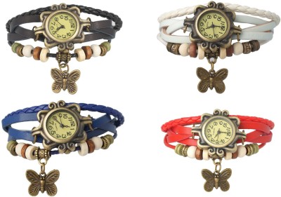 Codice Set Of 4 Watch Butterfly Analog Watch  - For Girls   Watches  (Codice)