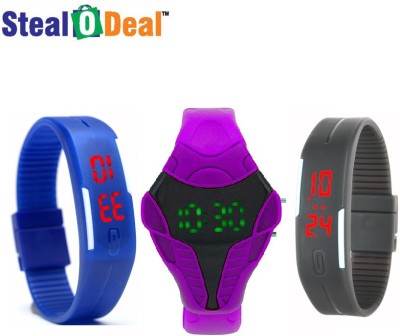 Stealodeal Purple Cobra Shape With Grey and Blue Led Kids Led Watch  - For Boys & Girls   Watches  (Stealodeal)