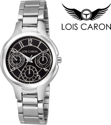 Lois Caron LCS-4538 BLACK CHRONOGRAPH PATTERN BLACK DAIL Watch  - For Girls   Watches  (Lois Caron)