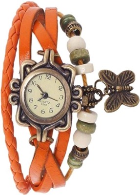 NS18 Vintage Butterfly Rakhi Watch Orange Analog Watch  - For Women   Watches  (NS18)