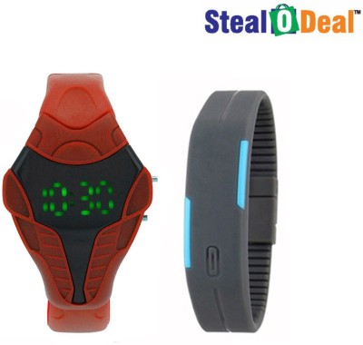 Stealodeal Red Cobra Shape With Grey Led Kids Led Watch  - For Boys & Girls   Watches  (Stealodeal)