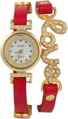 COSMIC RED LOVE DIAMOND STUDDED ANALOG BRACLET WATCH WITH CUTE LOVE PENDANT Analog Watch  - For Women   Watches  (COSMIC)