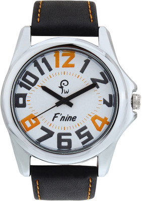 

Fnine white dial colour combination genuine leather strap Watch - For Men