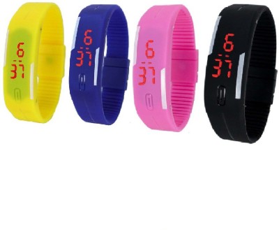 Lime Yelw-Blue-Pink-Blackbandwatch Digital Watch  - For Women   Watches  (Lime)