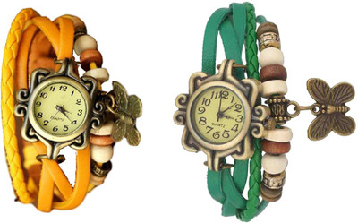 

Kissu Vintage Rakhi Watch Combo of 2 Yellow And Green Watch - For Women