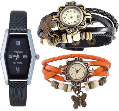 

Jack Klein J1120_Vintage_BLK_ORG Watch - For Couple