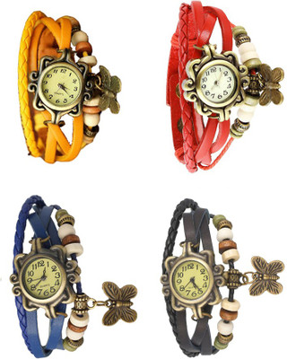 

Kissu Vintage Rakhi Combo of 4 Yellow, Blue, Red And Black Watch - For Women