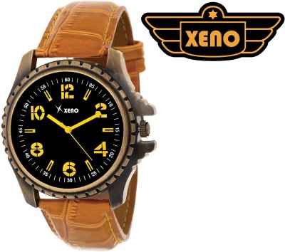 Xeno ZD000315 Brown Leather Black and Yellow Men Watch  - For Men   Watches  (Xeno)