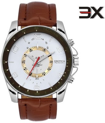 Exotica Fashions EFG-114-BRLS-White New Series Analog Watch  - For Men   Watches  (Exotica Fashions)