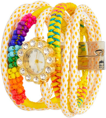 

Divaz H-18 Floral Rap Around With White Stone Watch - For Women