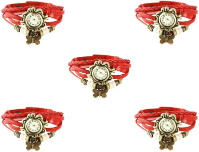 NS18 Vintage Butterfly Rakhi Combo of 5 Red Analog Watch  - For Women   Watches  (NS18)