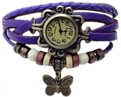 

Zillion Vintage Butterfly Charm Bracelet Style Purple Watch - For Women