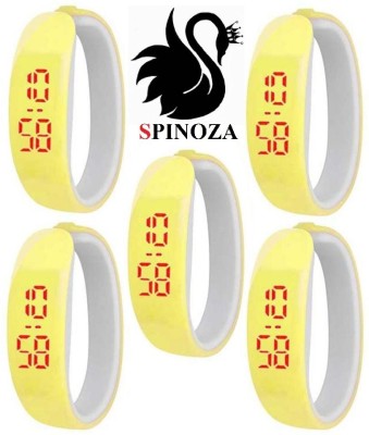 SPINOZA yellow digital stylish attarctive watch set of 5 Digital Watch  - For Men   Watches  (SPINOZA)