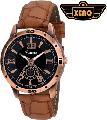 Xeno BN_C6D508BK Date Day Chronograph Pattern Brown Leather Black Dial New Look Fashion Stylish Modish Watch  - For Boys   Watches  (Xeno)