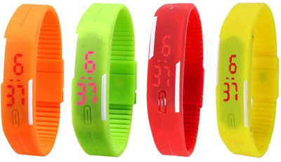 

Kissu Led Magnet Band Combo of 4 Orange, Green, Red And Yellow Watch - For Men & Women