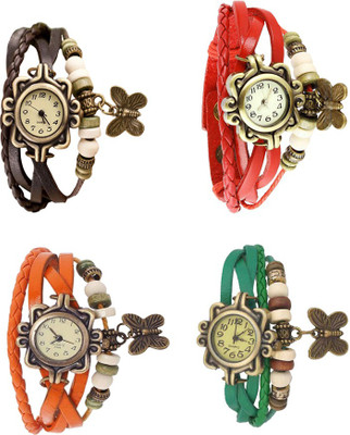 

Kissu Vintage Rakhi Combo of 4 Brown, Orange, Red And Green Watch - For Women