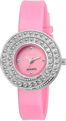 Pappi Boss Classic Cute Pink Stone Studded Casual Watch  - For Girls   Watches  (Pappi Boss)