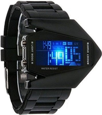 Haunt Aircraft Triangle Model Black LED with Light Unisex Digital Watch  - For Boys   Watches  (Haunt)