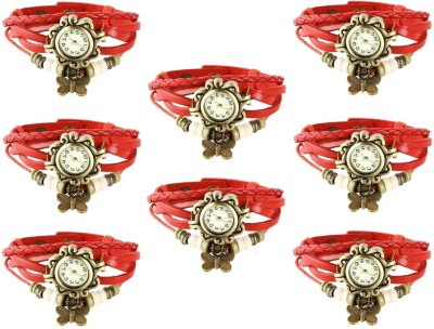 NS18 Vintage Butterfly Rakhi Combo of 8 Red Analog Watch  - For Women   Watches  (NS18)