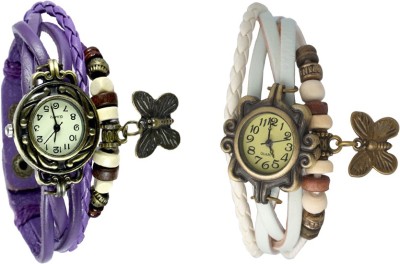 NS18 Vintage Butterfly Rakhi Watch Combo of 2 Purple And White Analog Watch  - For Women   Watches  (NS18)