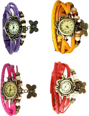 

Kissu Vintage Rakhi Combo of 4 Purple, Pink, Yellow And Red Watch - For Women