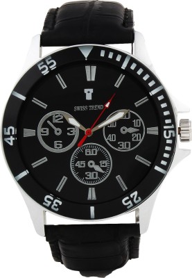 Swiss Trend Artshai1631 Stunning Black Analog Watch  - For Men   Watches  (Swiss Trend)