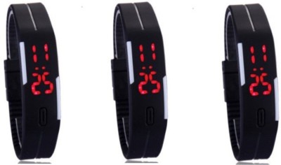 Stop2shop Combo Offer Set of 3 Silicone Led Bracelet Digital Watch  - For Boys & Girls   Watches  (Stop2shop)