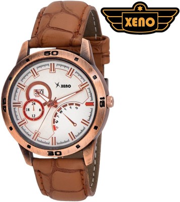 Xeno BN_C6D326_OLD Date Day Chronograph Pattern Brown Leather White Dial New Look Fashion Stylish Modish Watch  - For Boys   Watches  (Xeno)