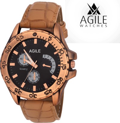 Agile AGM095 Classique Chrono pattern Dial Analog Watch  - For Men   Watches  (Agile)