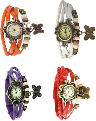 NS18 Vintage Butterfly Rakhi Combo of 4 Orange, Purple, White And Red Watch  - For Women   Watches  (NS18)