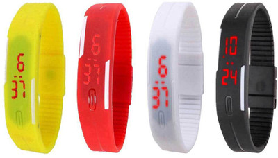 

Kissu Led Magnet Band Combo of 4 Yellow, Red, White And Black Watch - For Men & Women