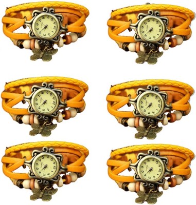 NS18 Vintage Butterfly Rakhi Combo of 6 Yellow Analog Watch  - For Women   Watches  (NS18)