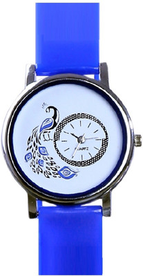 SPINOZA blue beautiful peacock fancy looks rubber belt watch S09P65 Watch - For Girls